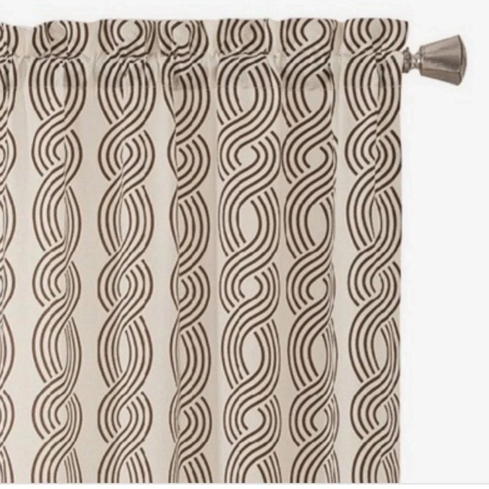 PAIRS to Go Curtain Panels Zaya Neutral Chocolate Brown  2 Panel Set 56 X 84 in